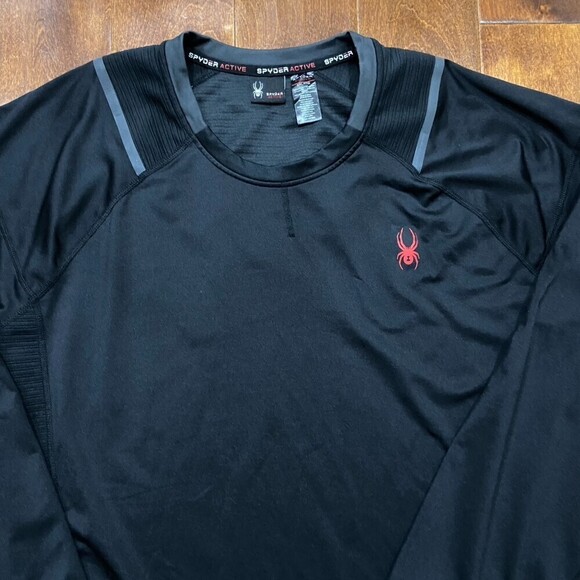 Spyder Active ProWeb Athletic Black Long Sleeve Top 3M Men's Size Extra Large - Picture 2 of 8
